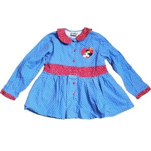 Vintage 90s Minnie Disney Store Western Heart Button Up Shirt Girls Size Medium